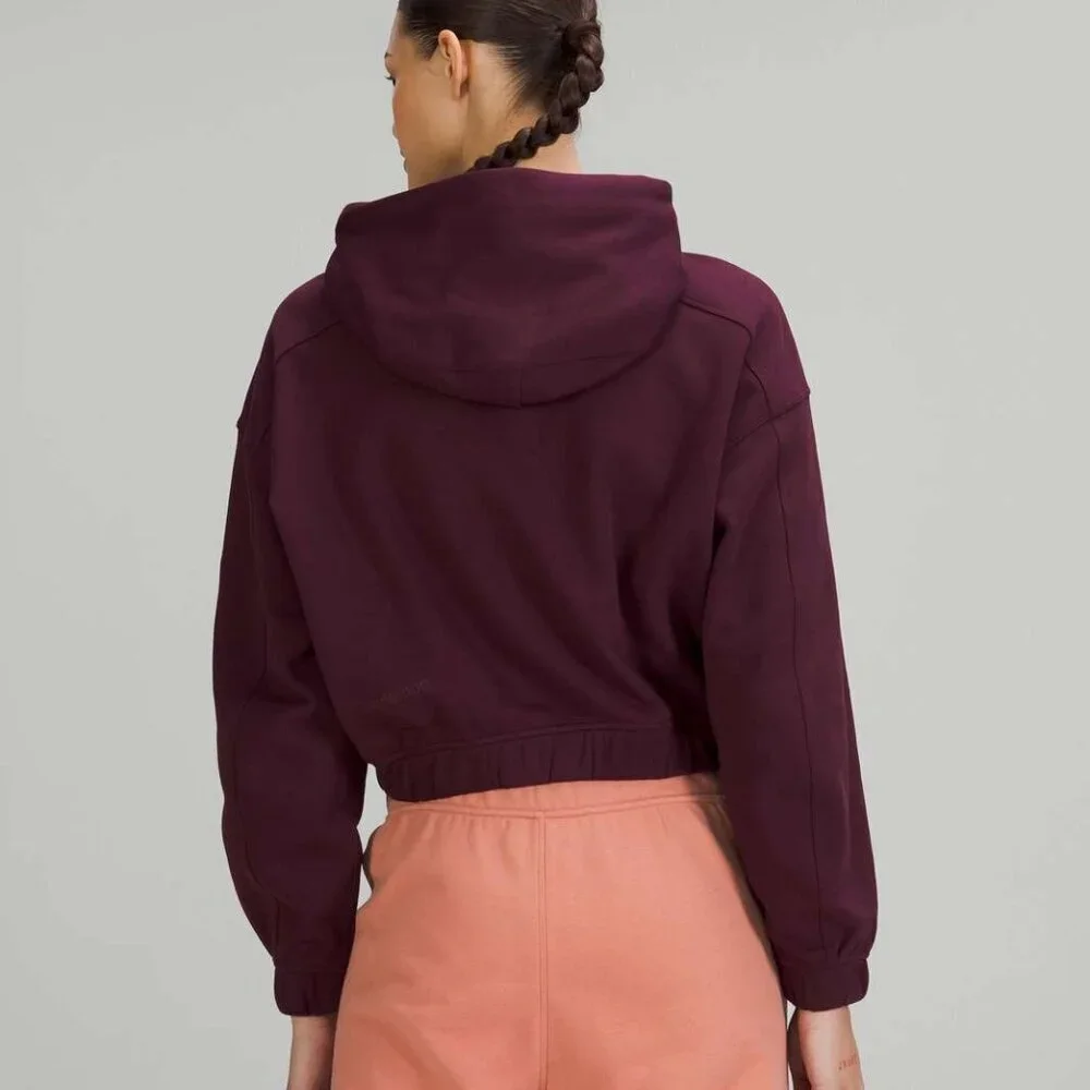 Lululemon Relaxed Cropped Hoodie Cassis, PTP 23